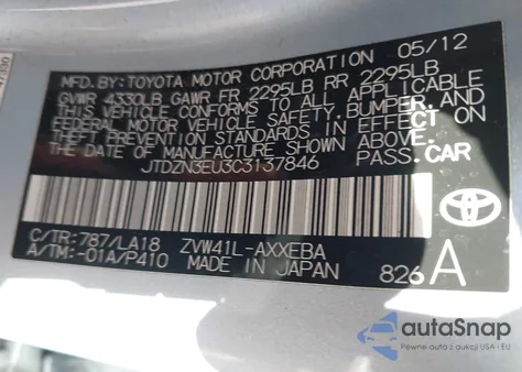 2012 Toyota Prius V Five from USA, damaged, VIN JTDZN3EU3C3137846